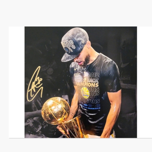 STEPHEN CURRY WARRIORS 2018 NBA FINALS TROPHYπ8.5x11 GLOSSY NBA REPRINT POSTER. - Picture 2 of 4